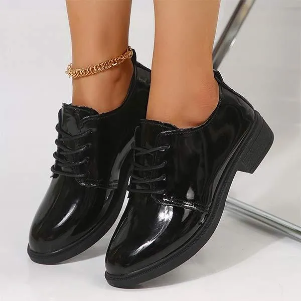 Women's Pointed Toe Lace-Up Block Heel Pumps 50068603C