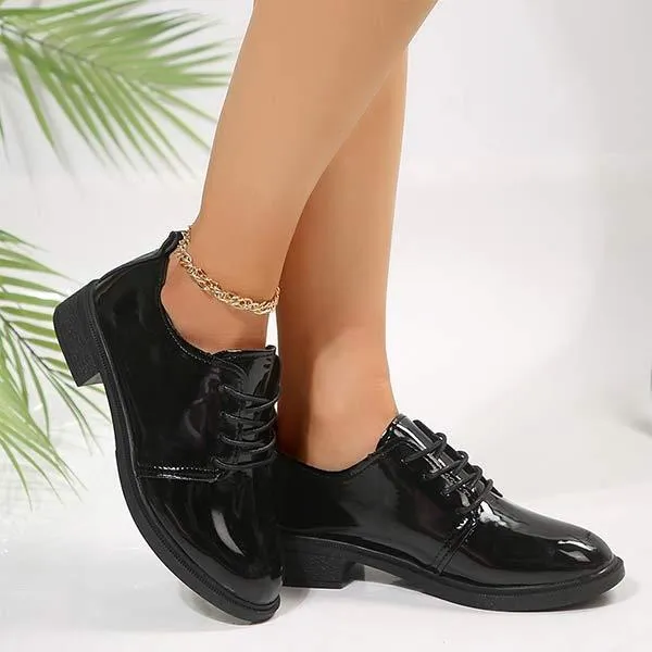 Women's Pointed Toe Lace-Up Block Heel Pumps 50068603C
