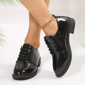 Women's Pointed Toe Lace-Up Block Heel Pumps 50068603C
