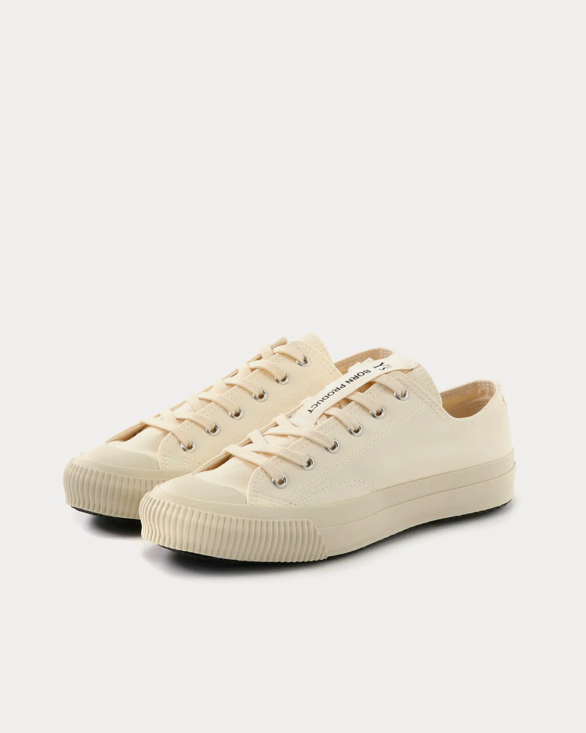 Y's Classic Cotton Canvas White Low Top Sneakers